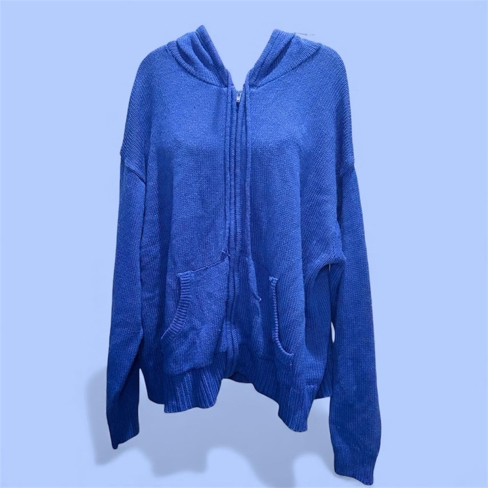 Cozy Blue Hooded Sweater
